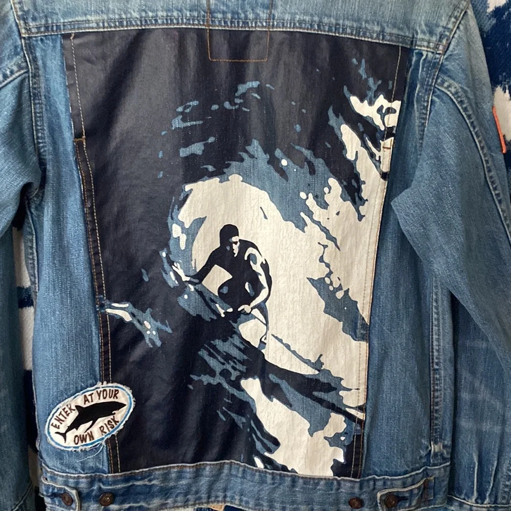 Gap denim surf patchwork jacket - Picture 14 of 16